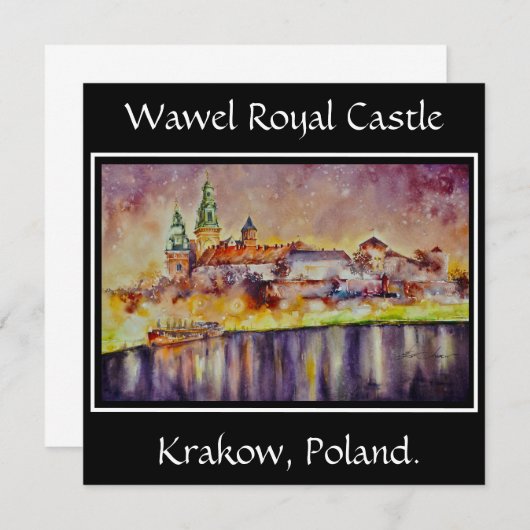 Carte EVE Peint Wawel Château Royal, Cracovie, Pologne (Devant / Derrière)
