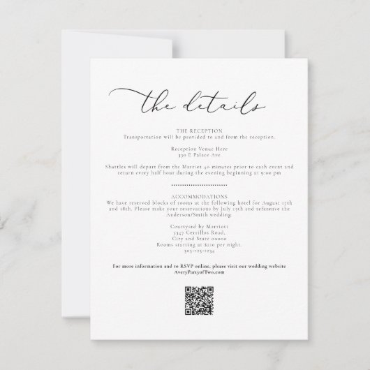 Carte EVELYN Elegant Calligraphy Script Details (Devant)