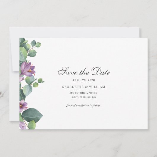 Carte Événement Eucalyptus Botanique Floral Script (Devant)