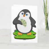 Carte Éventail à main pingouin (Dos)