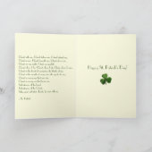 Carte Évêque Shamrocks Prayer Irish de St Patrick (Intérieur)
