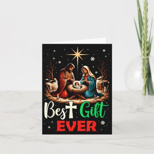 Carte Ever Christmas Cool Jesus Nativity Scene Christian (Devant)