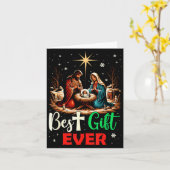 Carte Ever Christmas Cool Jesus Nativity Scene Christian (Fleur jaune)