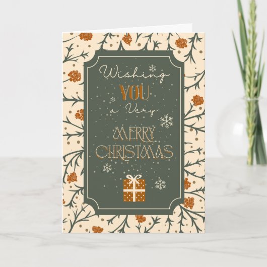 Carte Evergreen Kisses Under the Mistletoe Christmas (Devant)