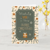 Carte Evergreen Kisses Under the Mistletoe Christmas (Fleur jaune)