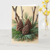 Carte Evergreen Pinecone (Fleur jaune)