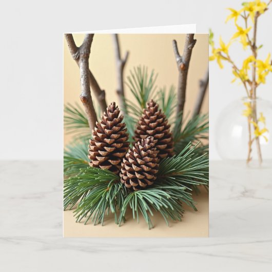 Carte Evergreen Pinecone Card (Fleur jaune)
