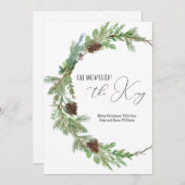 Carte EvergreenChristmas à base d'aquarelle chréti (Devant / Derrière)