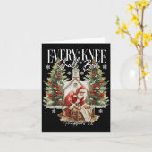 Carte Every Knee Shall Bow Santa Christmas Nativity Scen (Fleur jaune)