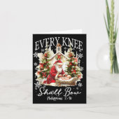 Carte Every Knee Shall Bow Santa Christmas Nativity Scen (Devant)