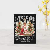 Carte Every Knee Shall Bow Santa Christmas Nativity Scen (Fleur jaune)