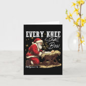 Carte Every Knee Shall Bow Santa Christmas Nativity Scen (Fleur jaune)