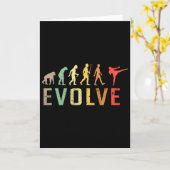 Carte Évolution de kickboxing Muay-thai Design drôle vin (Fleur jaune)