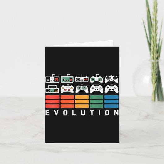 Carte Évolution de la manette de jeu vidéo 80s 90s Retro (Devant)