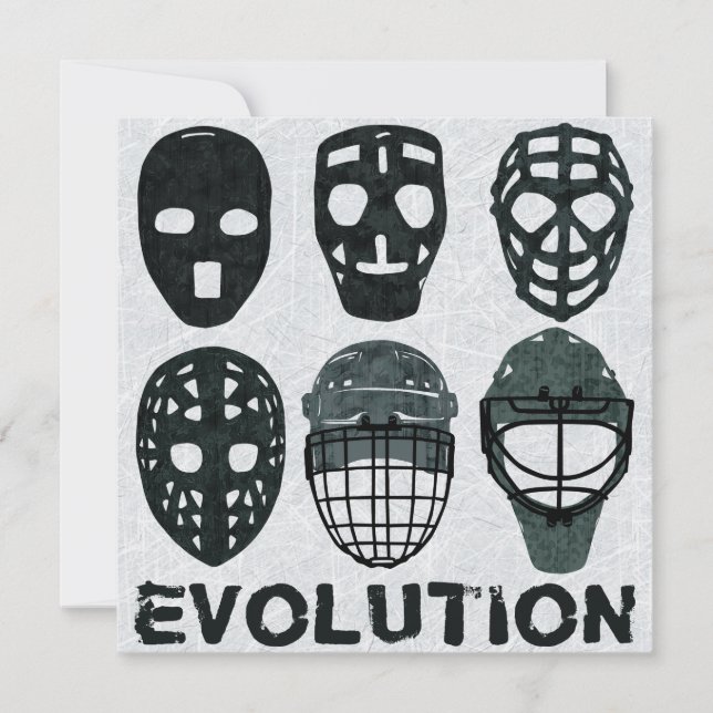 Carte Évolution du masque de gardien de hockey (Devant)