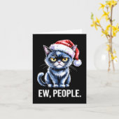 Carte Ew People Black Cat Christmas Funny Introvert Holi (Fleur jaune)