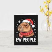 Carte Ew People Capybara Christmas Funny Introvert Holid (Fleur jaune)