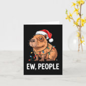 Carte Ew People Capybara Christmas Lights Funny Introver (Fleur jaune)