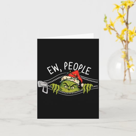 Carte Ew People Xmas Funny Santa Sarcastic Anti Social I (Fleur jaune)