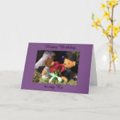 Carte ex anniversaire heureux (Fleur jaune)