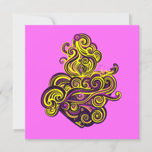 Carte Ex-voto, sacré coeur, édition Flash Pink