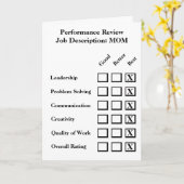 Carte Examen du rendement de la fête des mères (Fleur jaune)