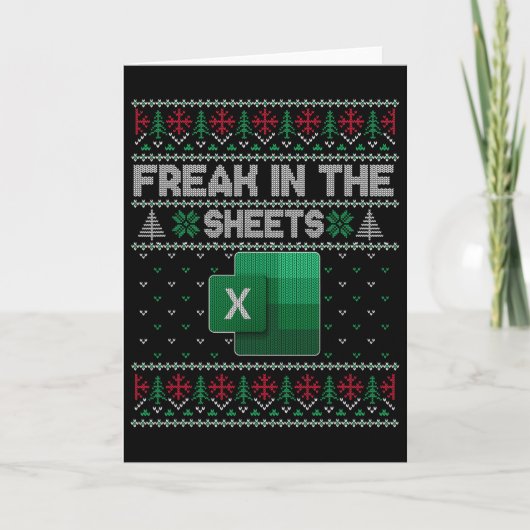 Carte Excel Freak In The Sheets Spreadsheet Ugly Sweater (Devant)