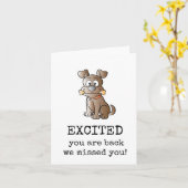 Carte Excité, Tu Es De Retour, On T'A Manqué, Mignon Chi (Fleur jaune)