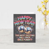 Carte Exciting Ball Drop Since-puberty Happy New Year Di (Fleur jaune)