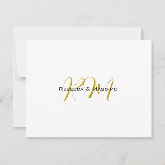 Carte Exclusif Monogramme Moderne Nom Couleur Or Unique (Devant)