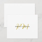 Carte Exclusif Monogramme Moderne Nom Couleur Or Unique (Devant / Derrière)