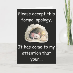 Carte Excuse de retard d'anniversaire de la grotte de la