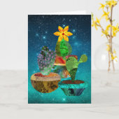 Carte Excuses de Cactus Starry Sky (Fleur jaune)