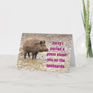 Carte excuses pour poème