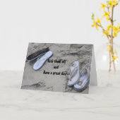 CARTE EXÉCUTEZ BAREFOOT ET AMUSEZ-VOUS À L'ANNIVERSAIRE (Fleur jaune)