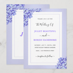 Carte Exemple de carton d'invitation de mariage aux fleu