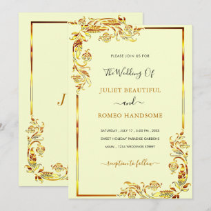 Carte Exemple de Cartons d'Invitation de Mariage à Cadre