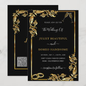 Carte Exemple de code QR en or noir (Devant / Derrière)