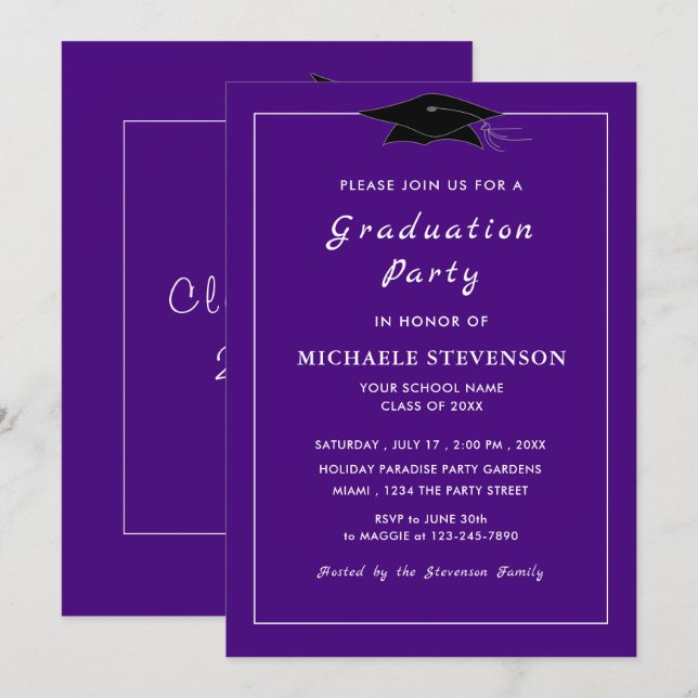 Carte Exemple d'invitation pour un diplôme de design (Devant / Derrière)