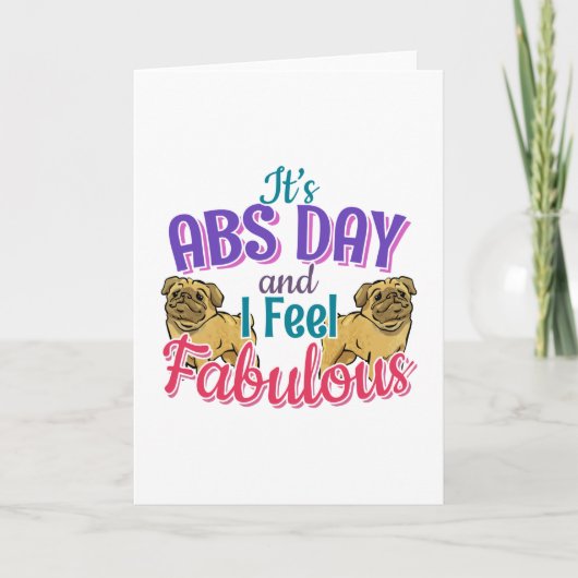 Carte Exercice Abs Day Core - Amoureux des chiens Carlin (Devant)