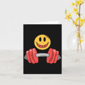 Carte Exercice Repose Gym Face Drôle Motif d'haltérophil (Fleur jaune)