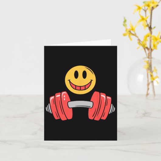 Carte Exercice Repose Gym Face Drôle Motif d'haltérophil (Fleur jaune)