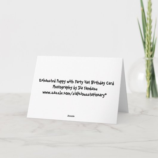 Carte Exhausted Puppy with Party (Dos)