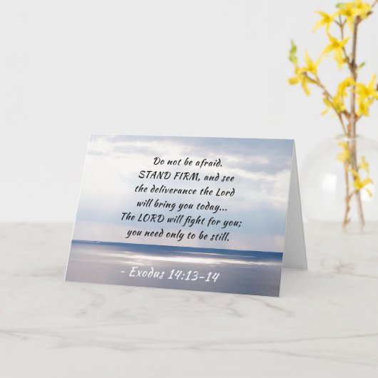 Carte Exode 14:13-14 Ne craignez pas STAND FIRM (Fleur jaune)