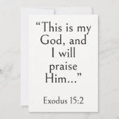Carte Exode 15:2 Verset biblique, Écriture encourageante (Devant)