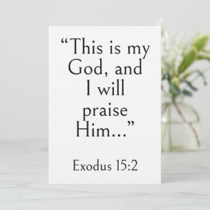 Carte Exode 15:2 Verset biblique, Écriture encourageante