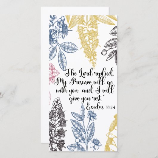 Carte Exode 33:14, Bible Verse Signet (Devant / Derrière)