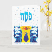Carte Exode heureux de pâque Moïse et d'israélites (Fleur jaune)