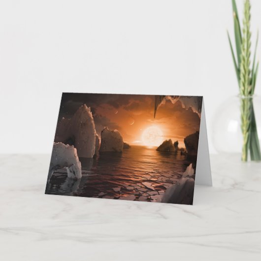 Carte Exoplanet Trappist-1f De Son Côté Nocturne Icy. (Devant)