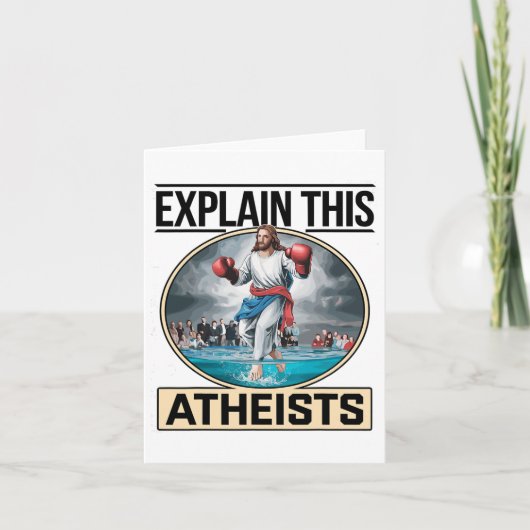 Carte Expliquez-moi ce Jésus athées Gants de boxe (Devant)